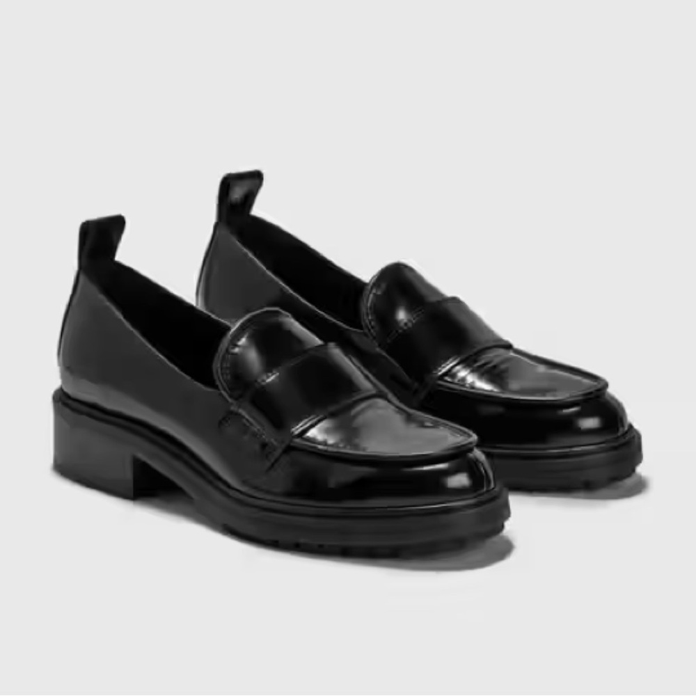 NWOB Aeyde Black Leather Loafers size 8